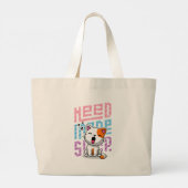 Grand Tote Bag Besoin de plus de sommeil | Funny Cat expression d (Dos)