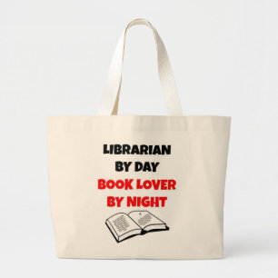 Grand Tote Bag Bibliothécaire par livre de jour Lover par nuit