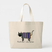 Grand Tote Bag Bibliothécaire retraitée Livre Chat 2 (Dos)