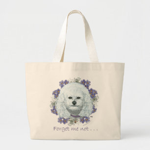 Grand Tote Bag Bichon Frise - Ne m'oubliez pas