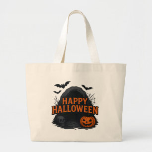 Grand Tote Bag Bienvenue Halloween Grotte Effrayante