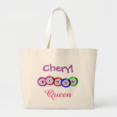 Grand Tote Bag Bingo Queen Fun Bingo Balls Design (Devant)