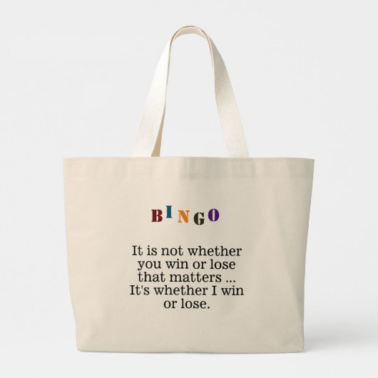 Grand Tote Bag Bingo with Funny Win or Lose Quota (Dos)