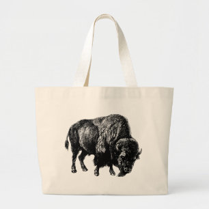 Grand Tote Bag Bison américain de Buffalo Engraissement de bois 
