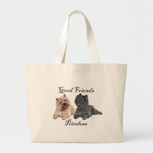 Grand Tote Bag Black & Brown Cairn Terriers
