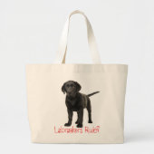 Grand Tote Bag Black Labrador Retriever Puppy Dog Log (Devant)