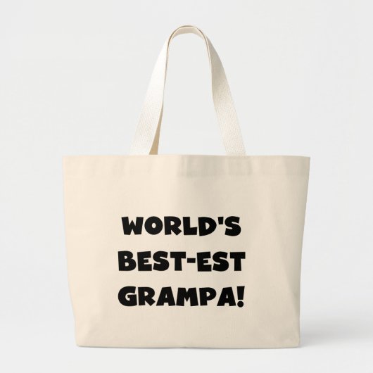 Grand Tote Bag Black Text Les meilleurs t-shirts Grampa du monde (Devant)