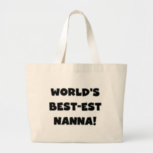 Grand Tote Bag Black Text Meilleurs T-shirts et cadeaux Nanna
