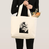 Grand Tote Bag Black White Pop Art Gorilla (Devant (produit))