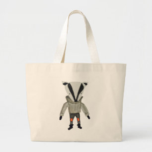Grand Tote Bag Blaireau mignon d'amis de forêt petit