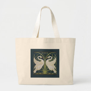 Grand Tote Bag Blanc Swans Nouveau Bleu