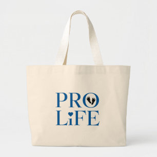 Grand Tote Bag Bleu Anti-avortement