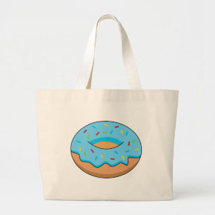 Grand Tote Bag Bleu givré avec dessin à arroser