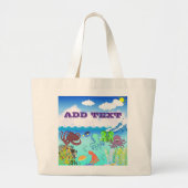 Grand Tote Bag Bleu Océan Octopus Deep Sea Dreams (Devant)