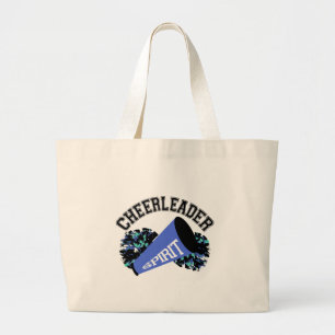 Grand Tote Bag Bleu pom-pom girl