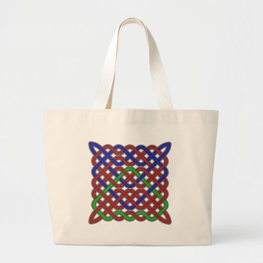Grand Tote Bag Bleu, vert et rouge céleste noeuds (Devant)