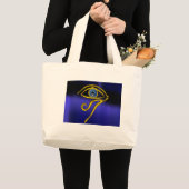 GRAND TOTE BAG BLEUE TALISMAN / OEIL OR HORUS (Devant (produit))