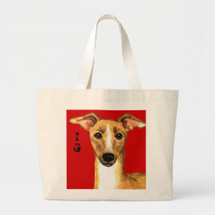 Grand Tote Bag Bloc de couleur de lévrier italien