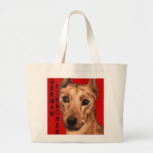Grand Tote Bag Bloc de couleur Pinscher allemand