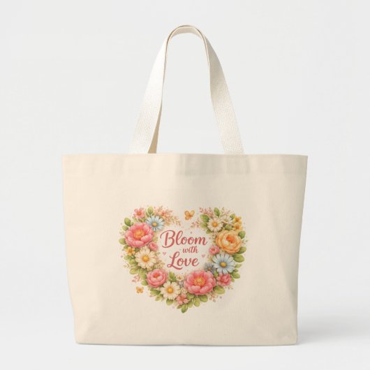 Grand Tote Bag Bloom With Love Floral Design (Devant)