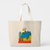 Grand Tote Bag Blue Cat Trophy Lounger - Tote (Dos)