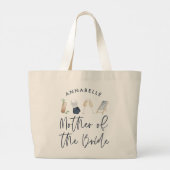 Grand Tote Bag Blue girly modern script mother of the Bride (Dos)