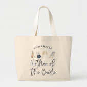 Grand Tote Bag Blue girly modern script mother of the Bride (Devant)