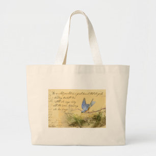 Grand Tote Bag Bluebird sur le devis de Branch et Victor Hugo