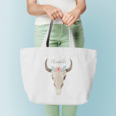 Grand Tote Bag Boho Cow Skull