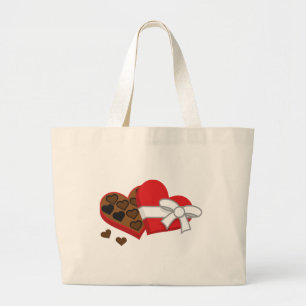 Grand Tote Bag Boîte à cadeaux au chocolat au coeur - Saint-Valen