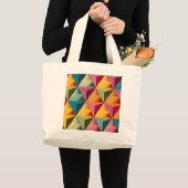 Grand Tote Bag Bold Geometric Triangle Pattern  (Devant (produit))