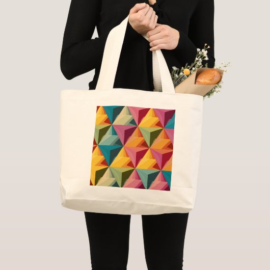 Grand Tote Bag Bold Geometric Triangle Pattern (Devant (produit))