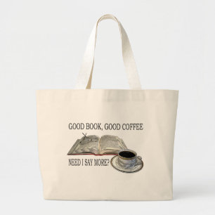 GRAND TOTE BAG BON LIVRE, BON CAFÉ