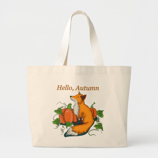 Grand Tote Bag Bonjour automne (Devant)
