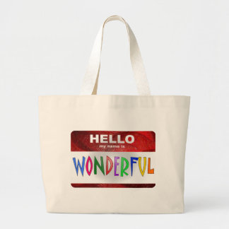 Grand Tote Bag Bonjour je m'appelle merveilleux
