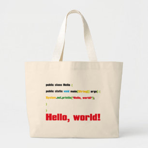 Grand Tote Bag Bonjour, Monde !