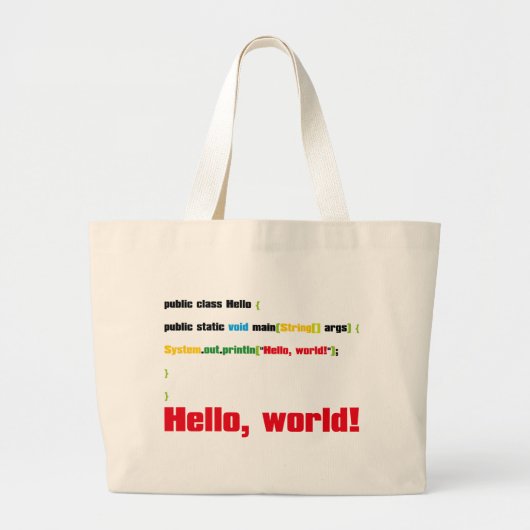 Grand Tote Bag Bonjour, Monde ! (Devant)