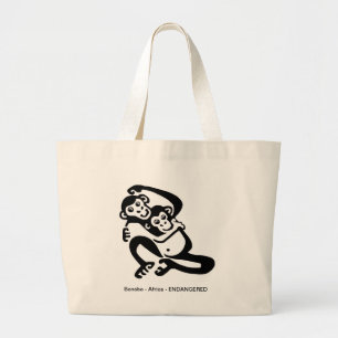 Grand Tote Bag BONOBO Graphique - Chimpanzé - Primate -