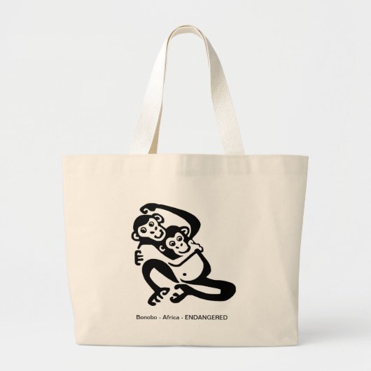 Grand Tote Bag BONOBO Graphique - Chimpanzé - Primate - (Devant)