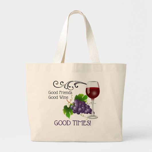 Grand Tote Bag Bons amis, bon vin (Devant)
