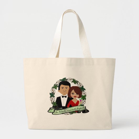 Grand Tote Bag Bons couples de temps de bonne nourriture (Devant)