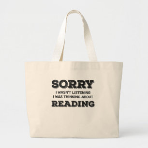 Grand Tote Bag Book Lover Désolé, je n'ai pas écouté penser à