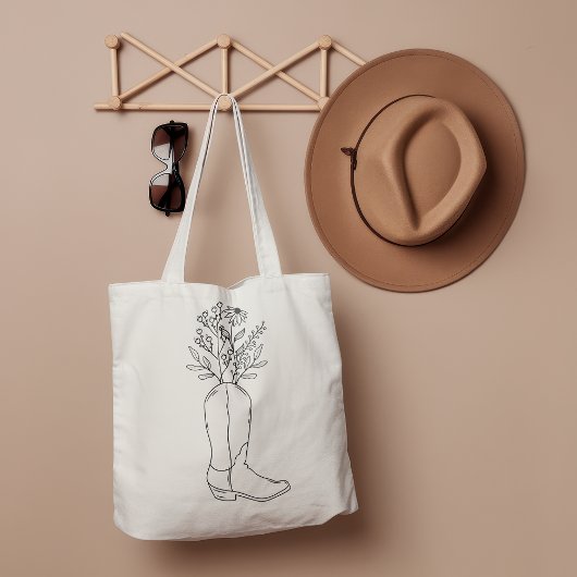 Grand Tote Bag Boot Fleur sauvage occidental