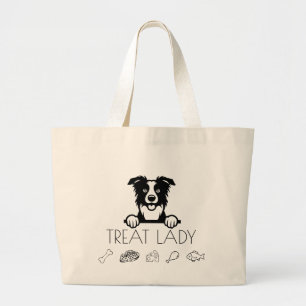 Grand Tote Bag Border Collie "Treat Lady"