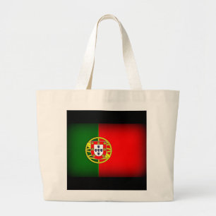 Grand Tote Bag Bordure noire du drapeau du Portugal