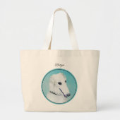 Grand Tote Bag Borzoi Peinture blanche russe Wolfhound Chien Art (Devant)