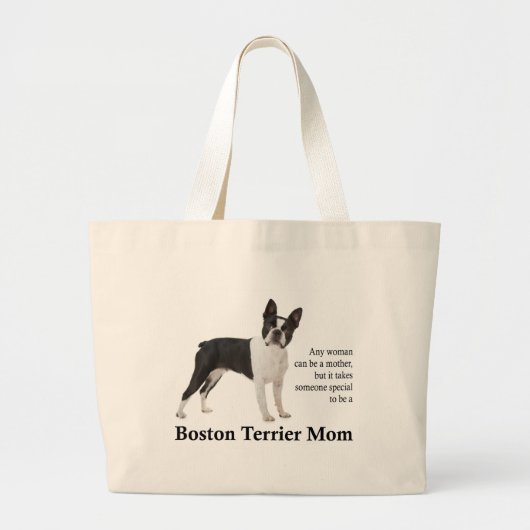 Grand Tote Bag Boston Terrier Maman Fourre-tout (Devant)