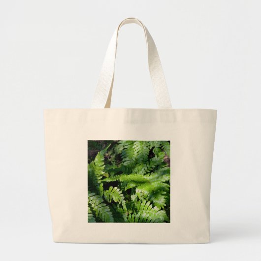 Grand Tote Bag Botanique de fèves vertes de printemps (Devant)