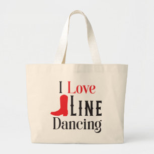 Grand Tote Bag Bottes de cowboy de danse en ligne musique country