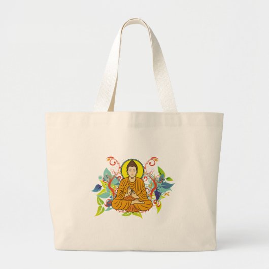 Grand Tote Bag Bouddha heureux (Devant)